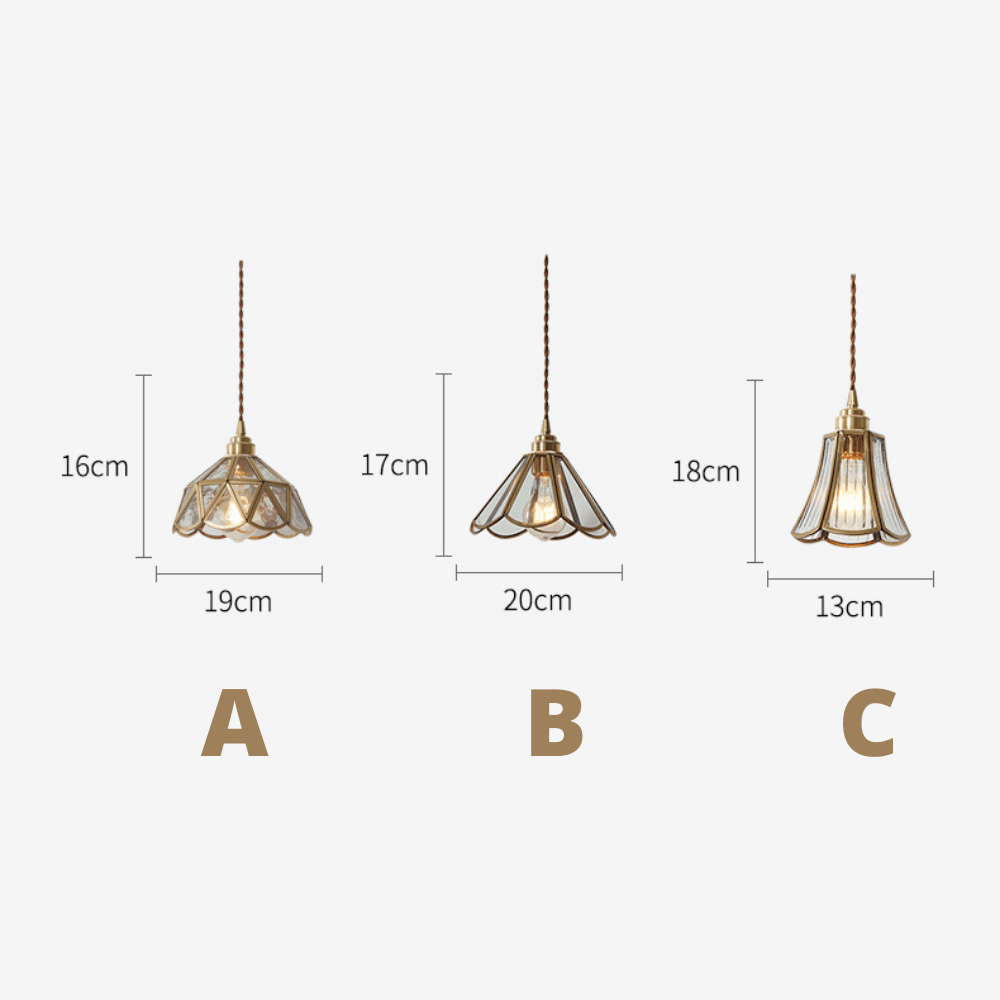 Brass glass pendant lamp 