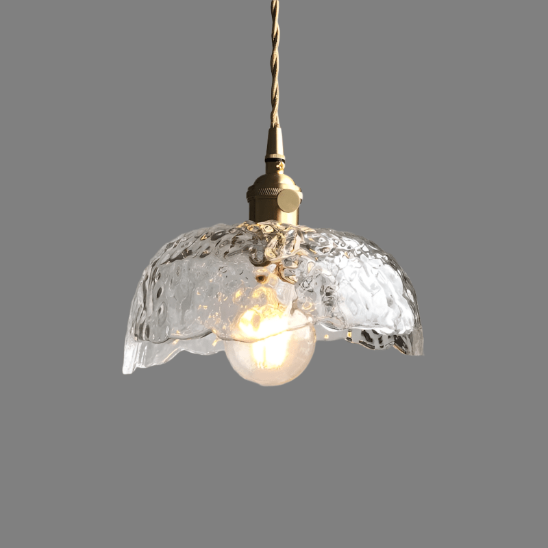 Irregular brass glass pendant lamp