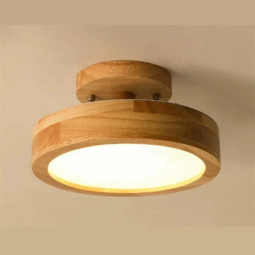 Houten Ronde Plafondlamp