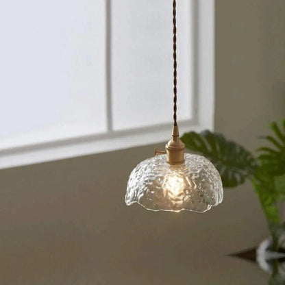 Irregular brass glass pendant lamp