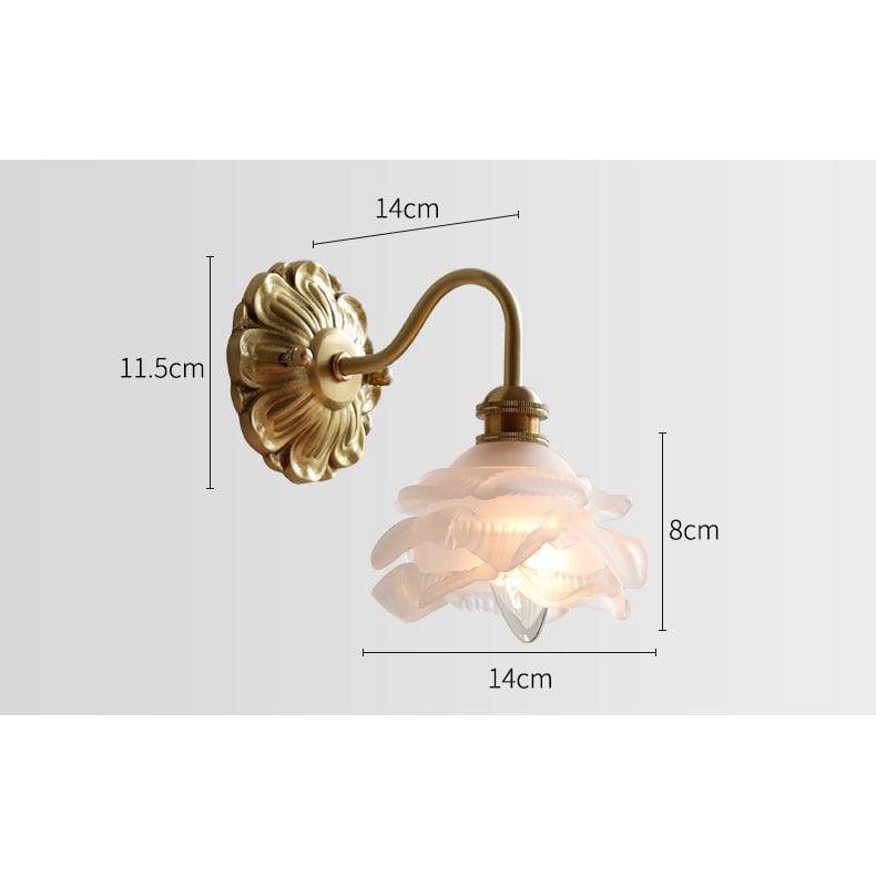 Curved Gooseneck Glass Brass Wall Lamp