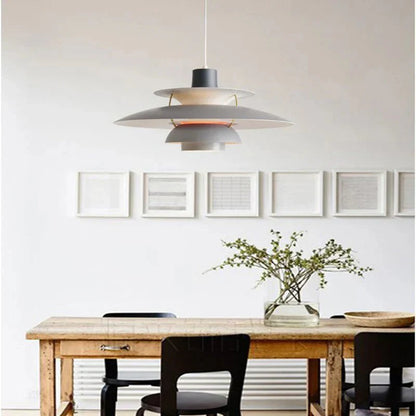 Morandi Modern LED pendant lamp with shade