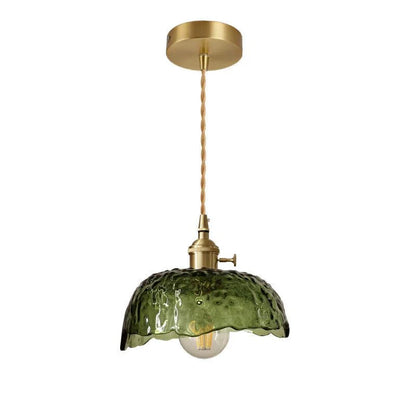 Irregular brass glass pendant lamp