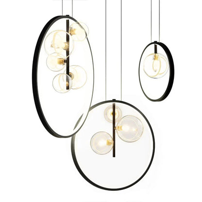 Nordic Bubble glass pendant lamps with ring