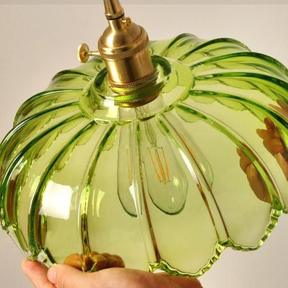 Vintage glass flower pendant lamp