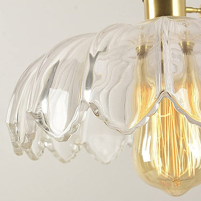 Vintage glass flower pendant lamp