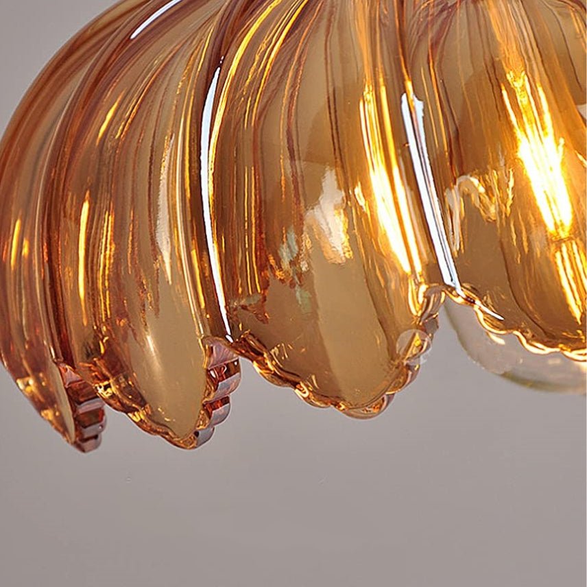 Vintage glass flower pendant lamp