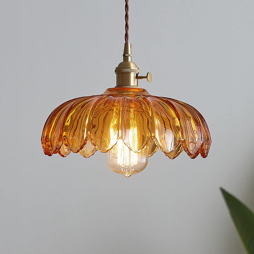 Vintage glass flower pendant lamp