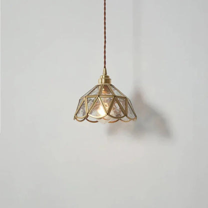 Brass glass pendant lamp 