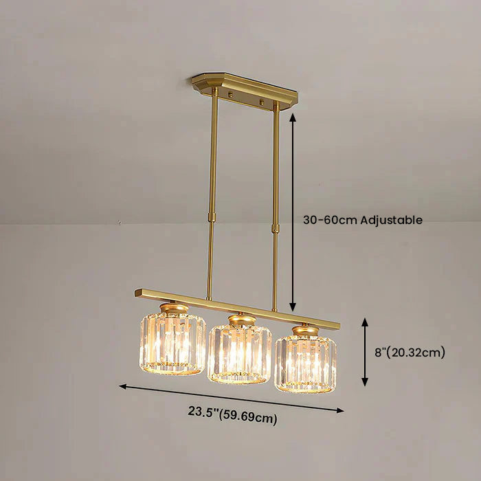 Noorse Multi-Head Lange Glazen Eilandlamp