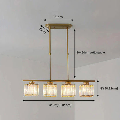 Noorse Multi-Head Lange Glazen Eilandlamp