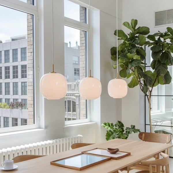 Modern Scandinavian Opal Glass Radihous Pendant Lamp