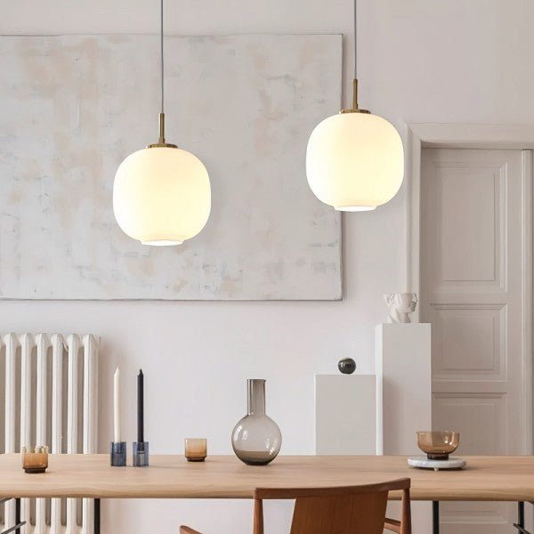 Modern Scandinavian Opal Glass Radihous Pendant Lamp