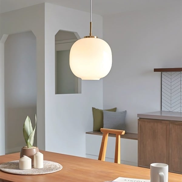 Modern Scandinavian Opal Glass Radihous Pendant Lamp