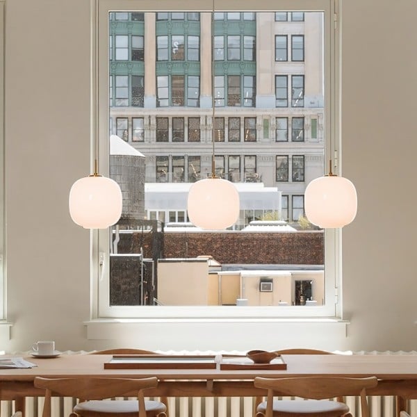 Modern Scandinavian Opal Glass Radihous Pendant Lamp