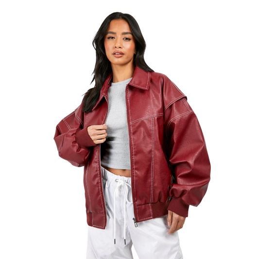 EMMA™ | TRENDY LEATHER BOMBER JACKET