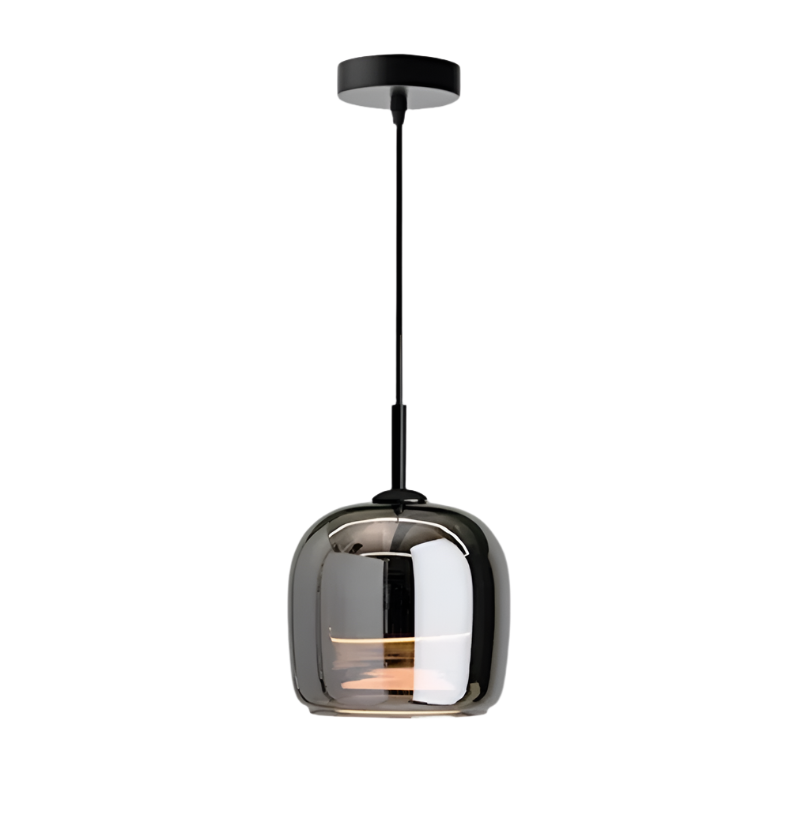 Scandinavian black glass pendant lamp