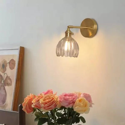 Retro bloemknop tulp glazen wandlamp