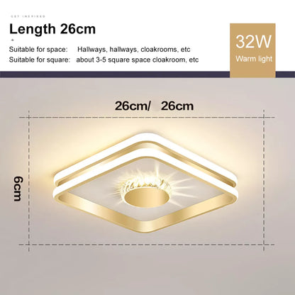 Golden Hall Crystal LED Ceiling Lamps