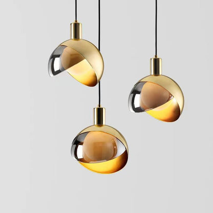 Modern gold glass pendant lamp